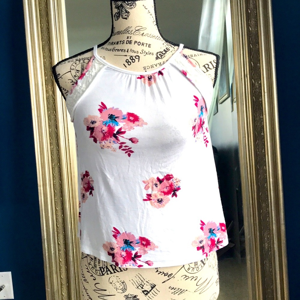 Blouse Pink Flowers S BOHO